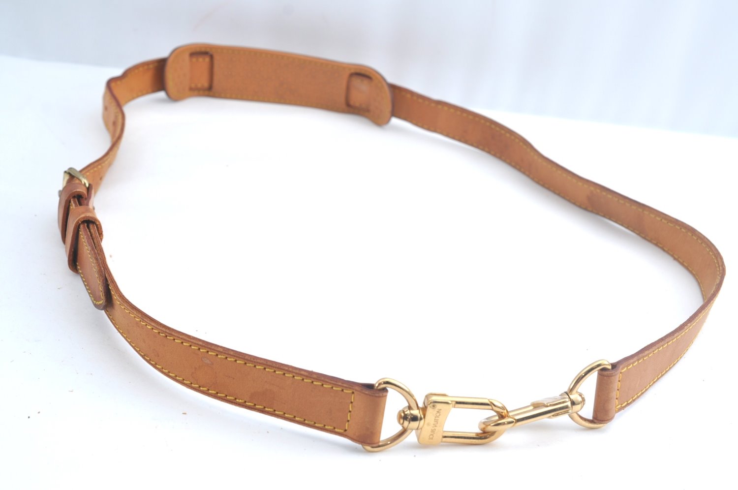 Authentic Louis Vuitton Leather Shoulder Strap Beige 40.2-47.2