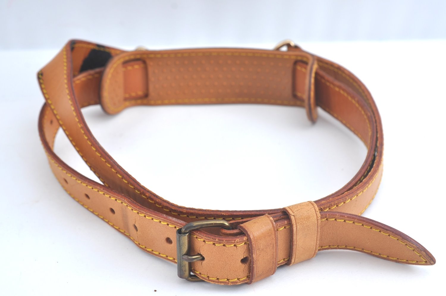 Authentic Louis Vuitton Leather Shoulder Strap Beige 39.4-46.5