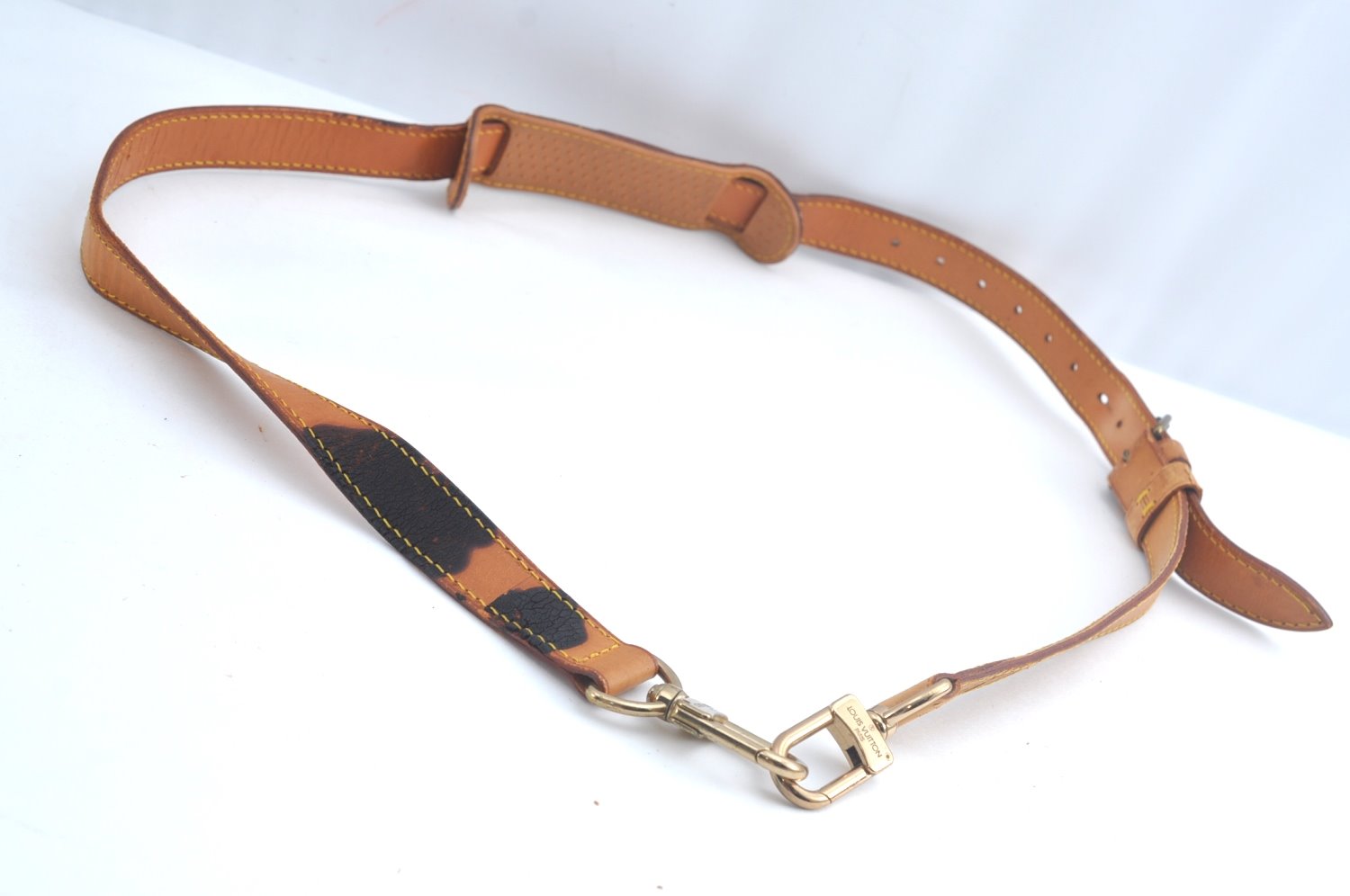 Authentic Louis Vuitton Leather Shoulder Strap Beige 39.4-46.5