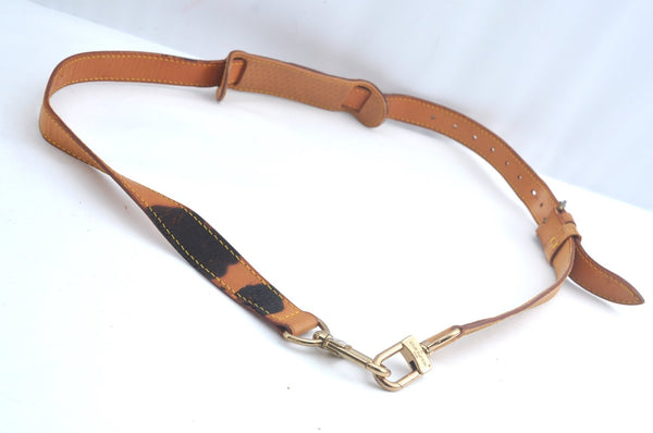 Authentic Louis Vuitton Leather Shoulder Strap Beige 39.4-46.5" LV L0699