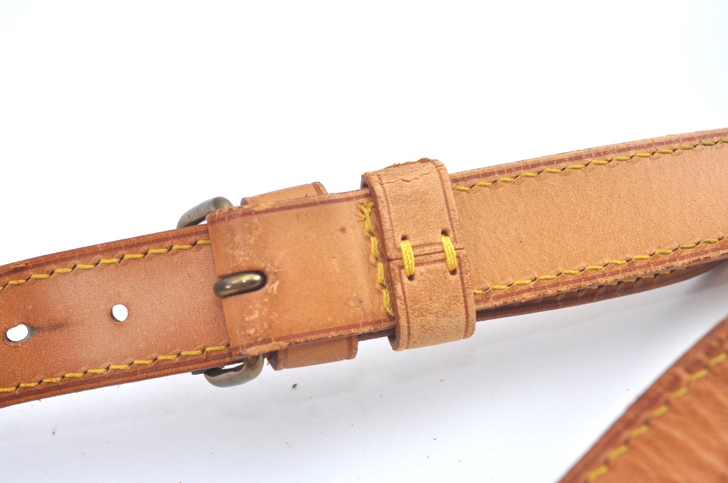 Authentic Louis Vuitton Leather Shoulder Strap Beige 39.4-46.5