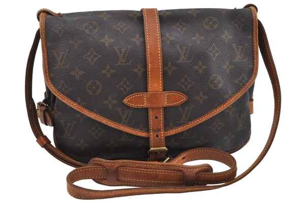 Authentic Louis Vuitton Monogram Saumur 30 Shoulder Cross Bag M42256 LV L0707