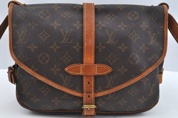 Authentic Louis Vuitton Monogram Saumur 30 Shoulder Cross Bag M42256 LV L0707