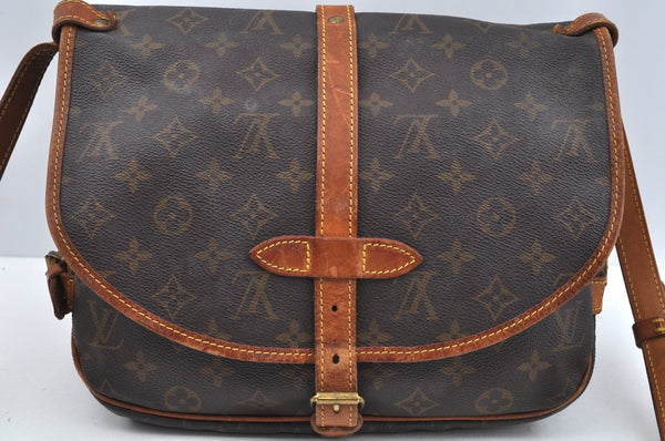 Authentic Louis Vuitton Monogram Saumur 30 Shoulder Cross Bag M42256 LV L0707