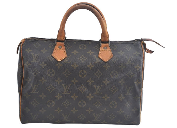 Authentic Louis Vuitton Monogram Speedy 30 Hand Boston Bag M41526 LV L0712