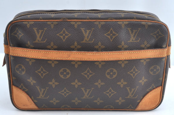 Authentic Louis Vuitton Monogram Compiegne 28 Clutch Hand Bag M51845 LV L0713