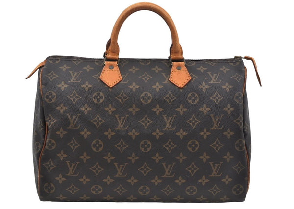 Authentic Louis Vuitton Monogram Speedy 35 Hand Boston Bag M41524 LV L0717