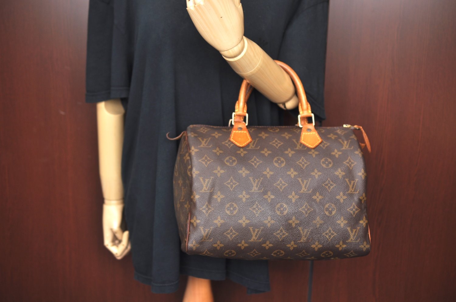 Authentic Louis Vuitton Monogram Speedy 30 Hand Boston Bag M41526 LV L0723