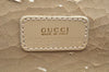 Authentic GUCCI Bamboo 2Way Shoulder Vanity Bag Enamel Beige L0747