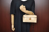 Authentic GUCCI Bamboo 2Way Shoulder Vanity Bag Enamel Beige L0747