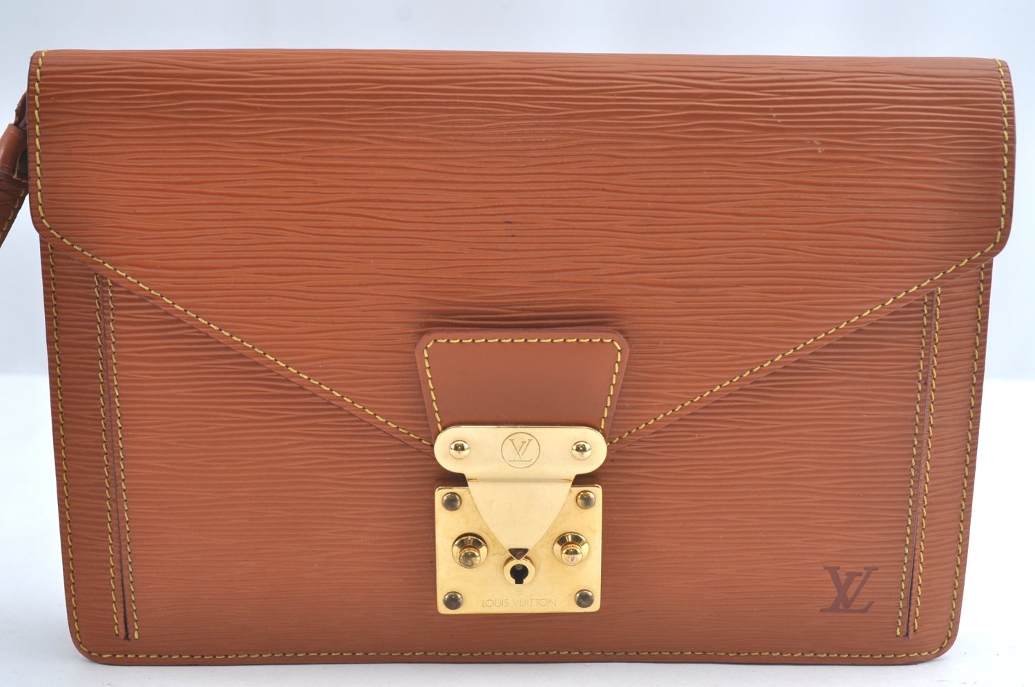 Auth Louis Vuitton Epi Pochette Sellier Dragonne Clutch Bag M52613 Brown L0749