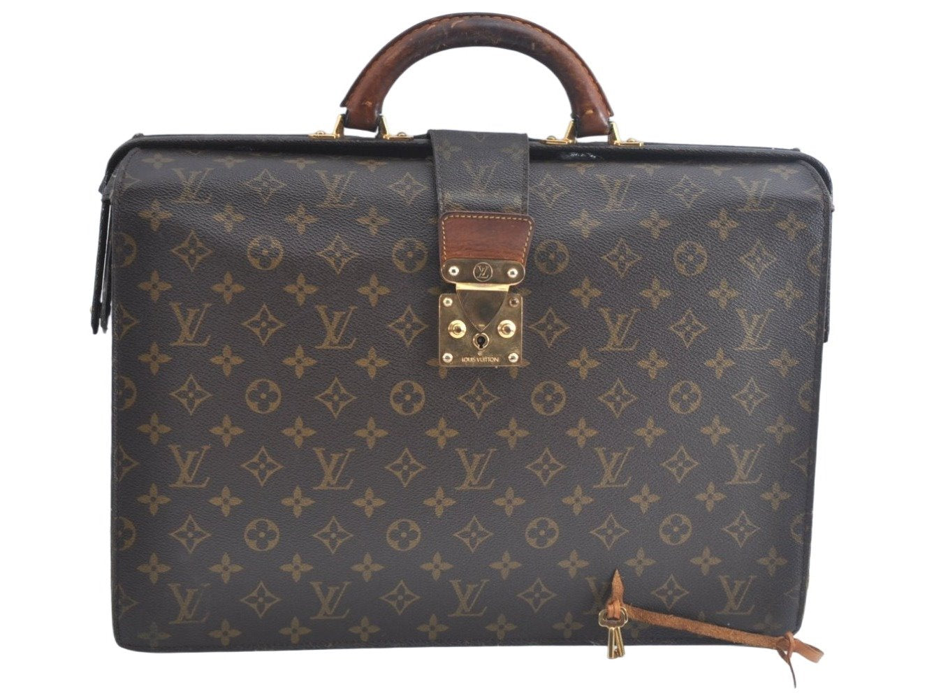 Authentic Louis Vuitton Monogram Serviette Fermoir Briefcase M53305 LV L0755