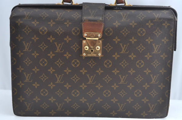 Authentic Louis Vuitton Monogram Serviette Fermoir Briefcase M53305 LV L0755