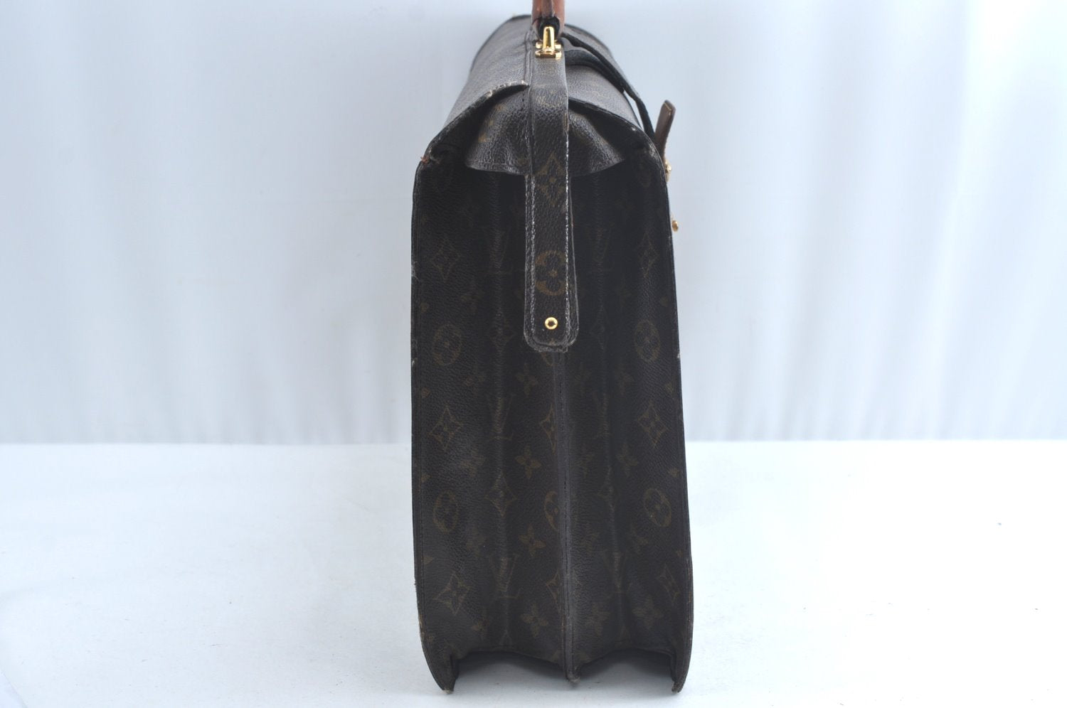 Authentic Louis Vuitton Monogram Serviette Fermoir Briefcase M53305 LV L0755