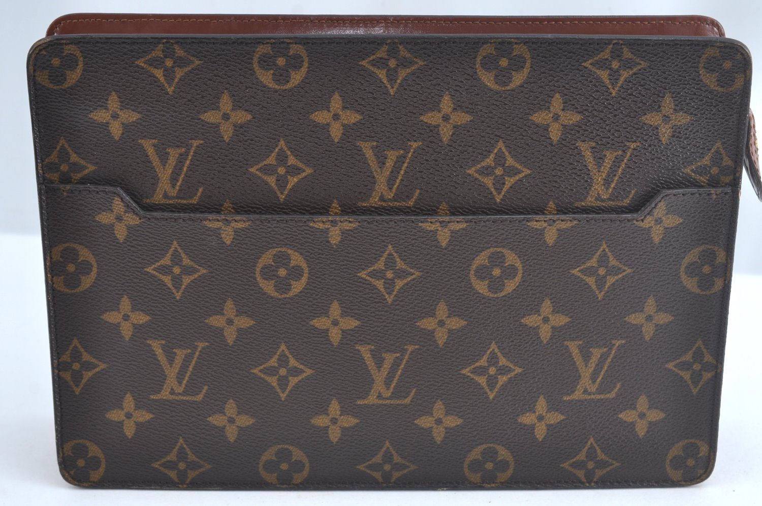 Authentic Louis Vuitton Monogram Pochette Homme Clutch Hand Bag M51795 LV L0757