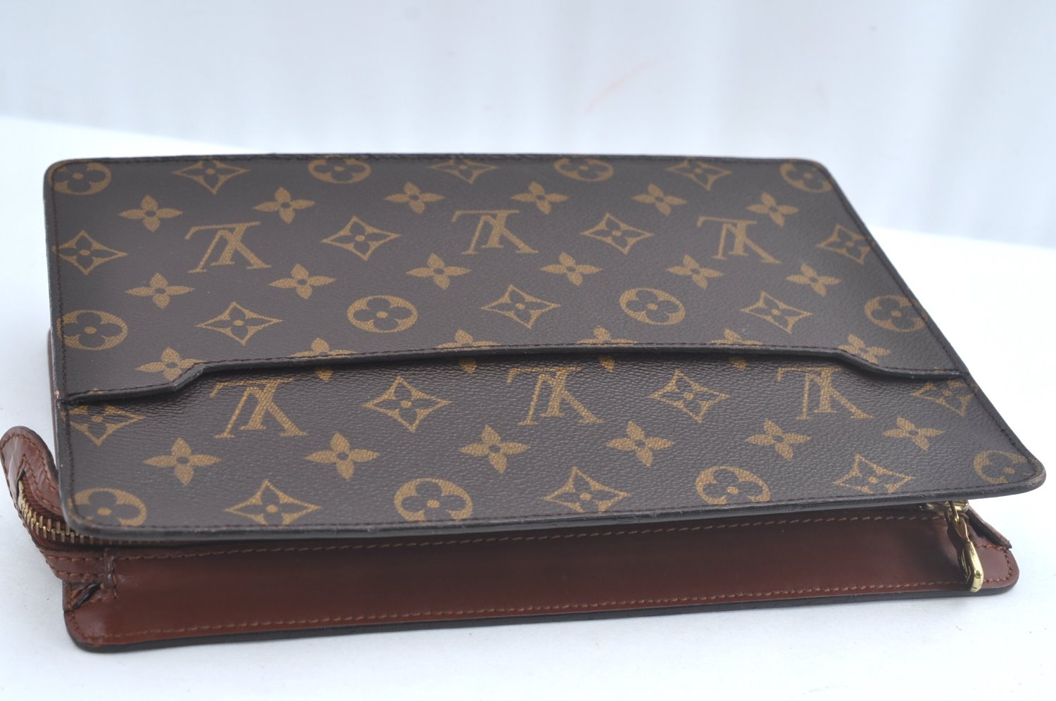 Authentic Louis Vuitton Monogram Pochette Homme Clutch Hand Bag M51795 LV L0757