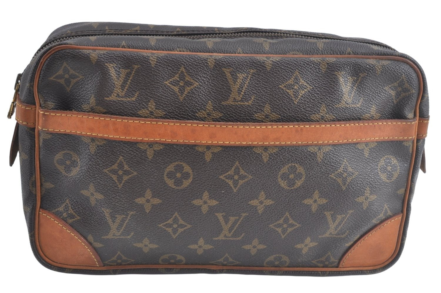 Authentic Louis Vuitton Monogram Compiegne 28 Clutch Hand Bag M51845 LV L0765