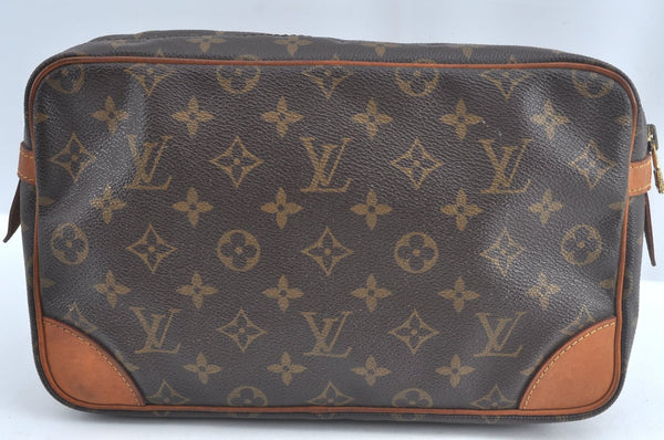 Authentic Louis Vuitton Monogram Compiegne 28 Clutch Hand Bag M51845 LV L0765