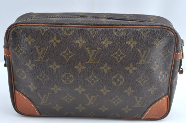 Authentic Louis Vuitton Monogram Compiegne 28 Clutch Hand Bag M51845 LV L0770