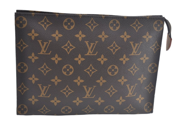 Authentic Louis Vuitton Monogram Poche Toilette 26 M47542 Cosmetics Pouch L0777