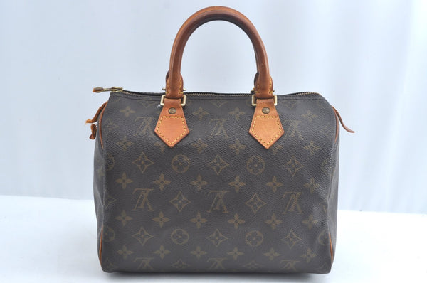 Authentic Louis Vuitton Monogram Speedy 25 Boston Hand Bag M41528 LV L0831