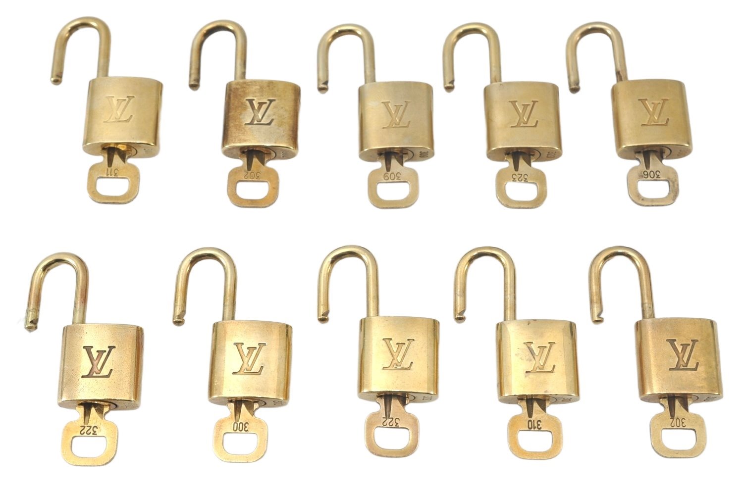 Authentic Louis Vuitton Padlock & Keys 10Set LV L1515