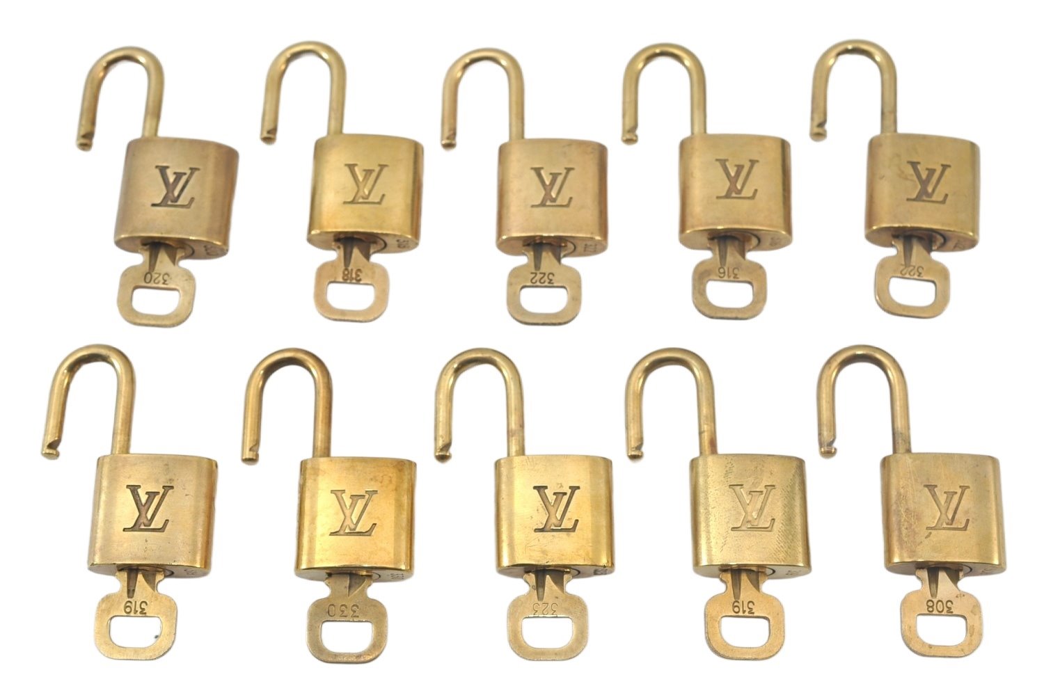 Authentic Louis Vuitton Padlock & Keys 10Set LV L1516