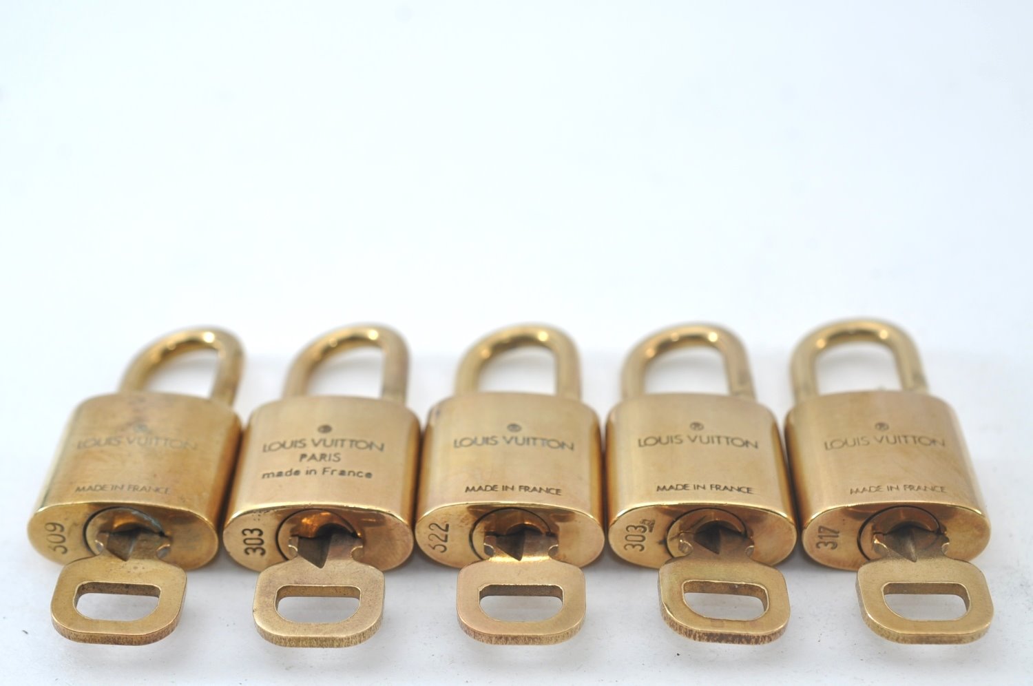 Authentic Louis Vuitton Padlock & Keys 10Set LV L1605