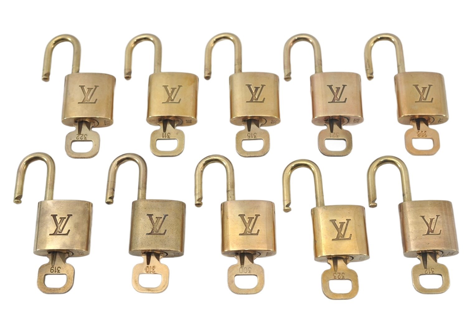 Authentic Louis Vuitton Padlock & Keys 10Set LV L1607