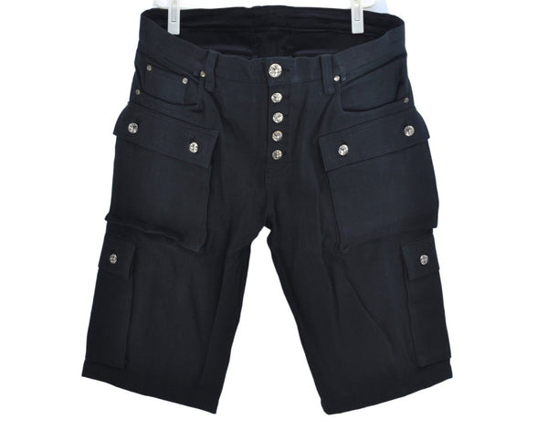Authentic CHROME HEARTS Pants Cotton USA 36inches Black L2094