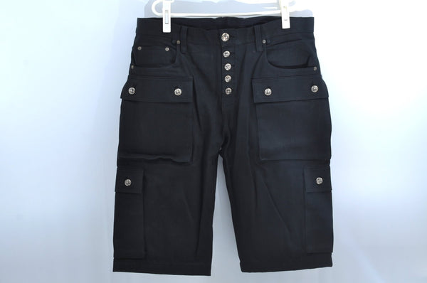 Authentic CHROME HEARTS Pants Cotton USA 36inches Black L2094