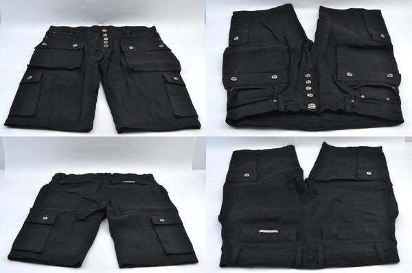 Authentic CHROME HEARTS Pants Cotton USA 36inches Black L2094