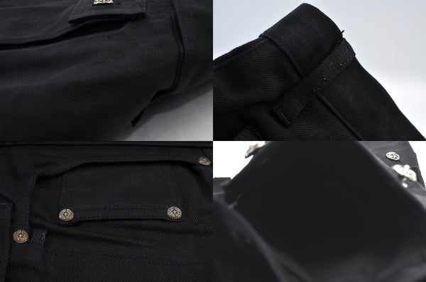 Authentic CHROME HEARTS Pants Cotton USA 36inches Black L2094