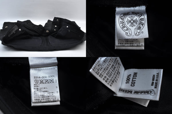 Authentic CHROME HEARTS Pants Cotton USA 36inches Black L2094