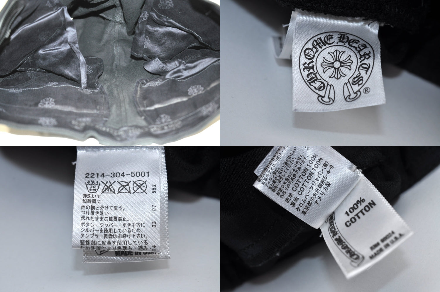 Authentic CHROME HEARTS Pants Cotton USA 36inches Black L2095