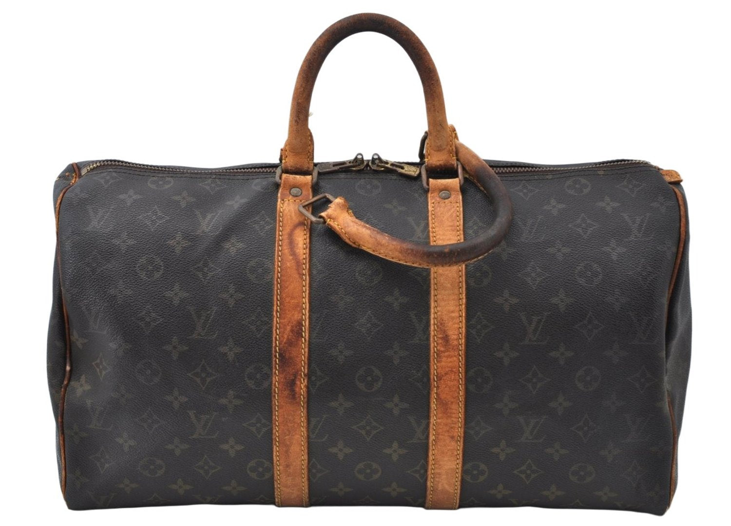 Authentic Louis Vuitton Monogram Keepall 45 Travel Boston Bag M41428 Junk L2349