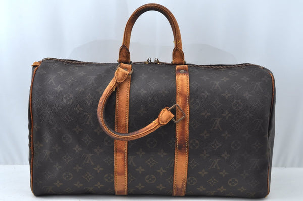 Authentic Louis Vuitton Monogram Keepall 45 Travel Boston Bag M41428 Junk L2349