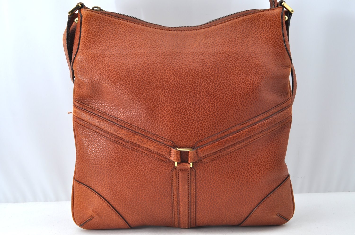 Authentic GUCCI Interlocking G Shoulder Cross Bag Leather 115568 Brown L2352