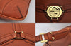 Authentic GUCCI Interlocking G Shoulder Cross Bag Leather 115568 Brown L2352