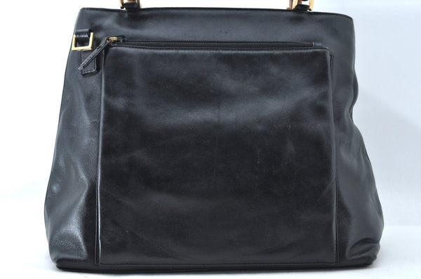 Authentic GUCCI Bamboo 2way Hand Shoulder Bag Leather 0022058 Black Junk L2369