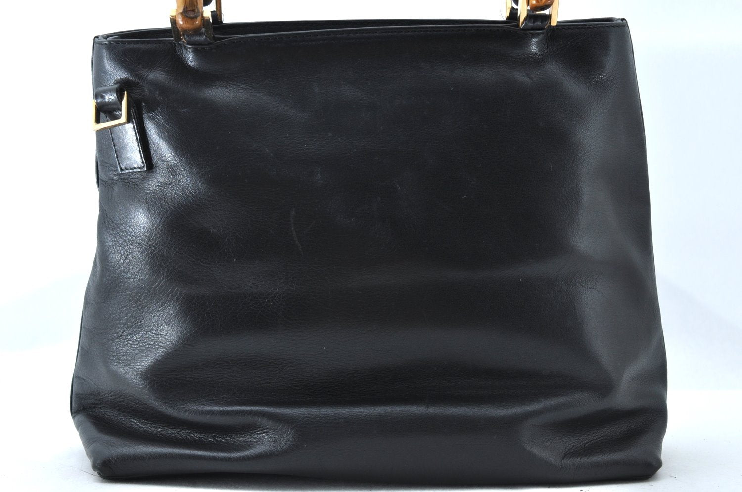 Authentic GUCCI Bamboo 2way Hand Shoulder Bag Leather 0022058 Black Junk L2369