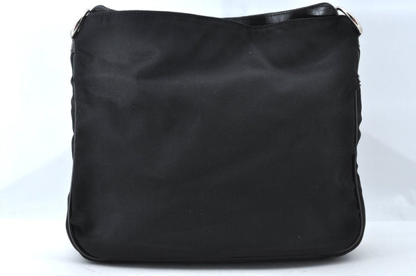 Authentic GUCCI Bamboo 2way Hand Shoulder Bag Nylon Leather 0011638 Black L2370