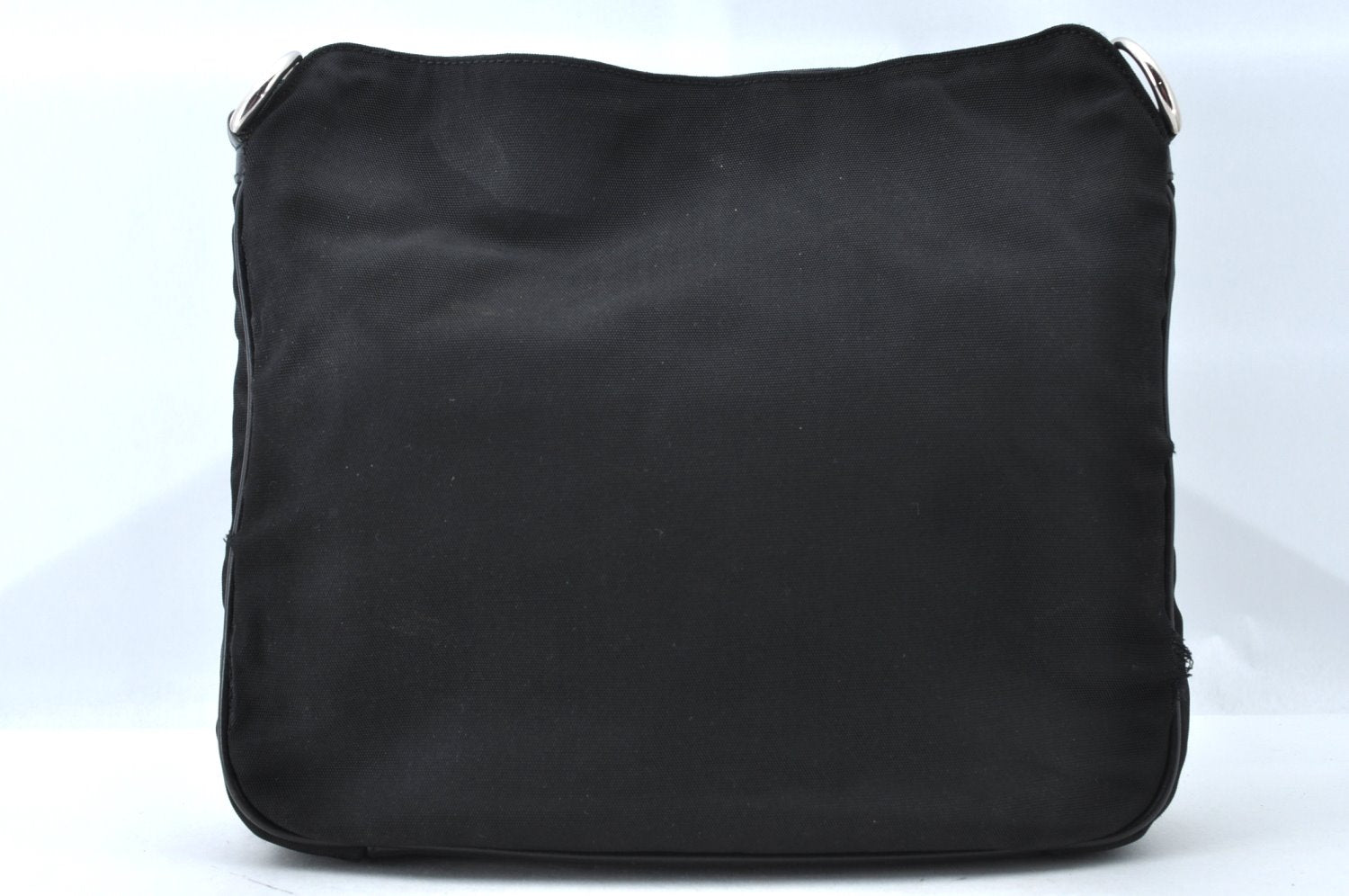 Authentic GUCCI Bamboo 2way Hand Shoulder Bag Nylon Leather 0011638 Black L2370