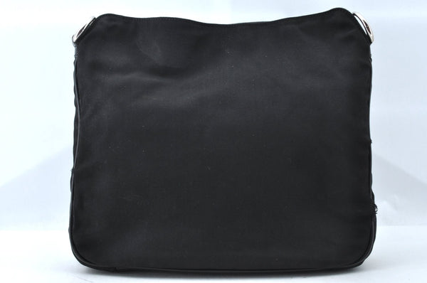 Authentic GUCCI Bamboo 2way Hand Shoulder Bag Nylon Leather 0011638 Black L2370
