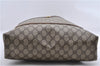 Authentic GUCCI Web Sherry Line Shoulder Tote Bag PVC Leather Brown 0000D