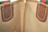 Authentic GUCCI Web Sherry Line Shoulder Tote Bag PVC Leather Brown 0000D