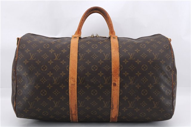 Auth Louis Vuitton Monogram Keepall Bandouliere 50 Boston Bag M41416 LV 0001E