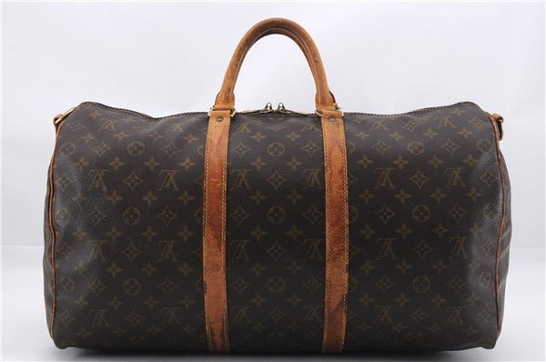 Auth Louis Vuitton Monogram Keepall Bandouliere 50 Boston Bag M41416 LV 0001E