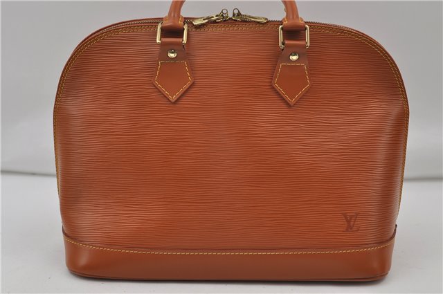 Authentic Louis Vuitton Epi Alma PM Hand Bag Purse Brown M52148 LV 0003E