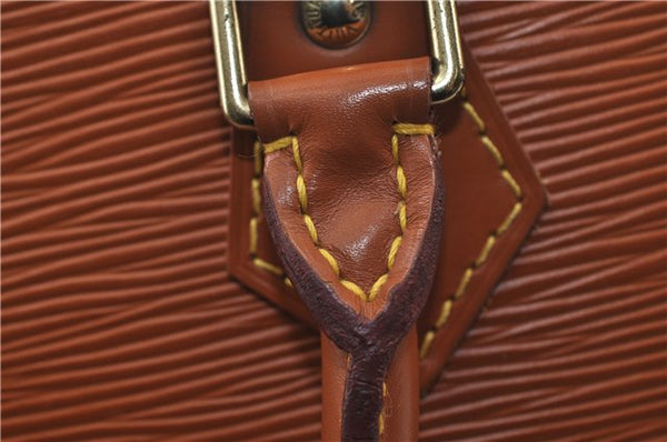 Authentic Louis Vuitton Epi Alma PM Hand Bag Purse Brown M52148 LV 0003E